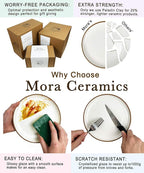 MORA Ceramic Pie Pan for Baking - 9 inch - Deep and Fluted Pie Dish for Old Fashion Apple Pie, Quiche, Pot Pies, Tart, etc - Modern Farmhouse Style Porcelain Ceramic Pie Plate - Chai