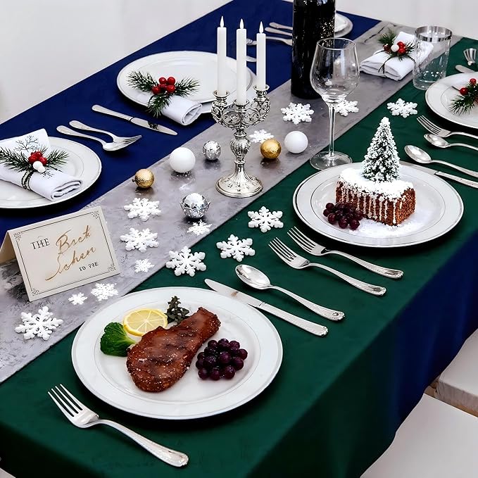 WELLIFE Silver Plastic Dinner Plates 72 Pieces, 10.25" Silver Disposable Plates, Premium Hard Plastic Lunch Plates, Ideal for Wedding and Party