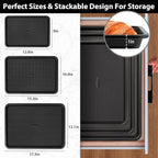 Nonstick Cookie Sheets for Baking with Cooling Rack Set of 4, 0.8mm Thick Heavy Duty Baking Sheets for Oven, Half/Quarter/Jelly Roll Pans Oven Trays, Baking Pan Set with Diamond Texture