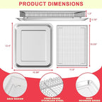Oven Air Fryer Basket and Tray for Cuisinart Convection Oven, Stainless Steel Toaster Oven Pans and Trays for Cuisinart TOA-060 TOA-065 TOA-70,Replacement Parts for Cuisinart and Most Oven Accessories