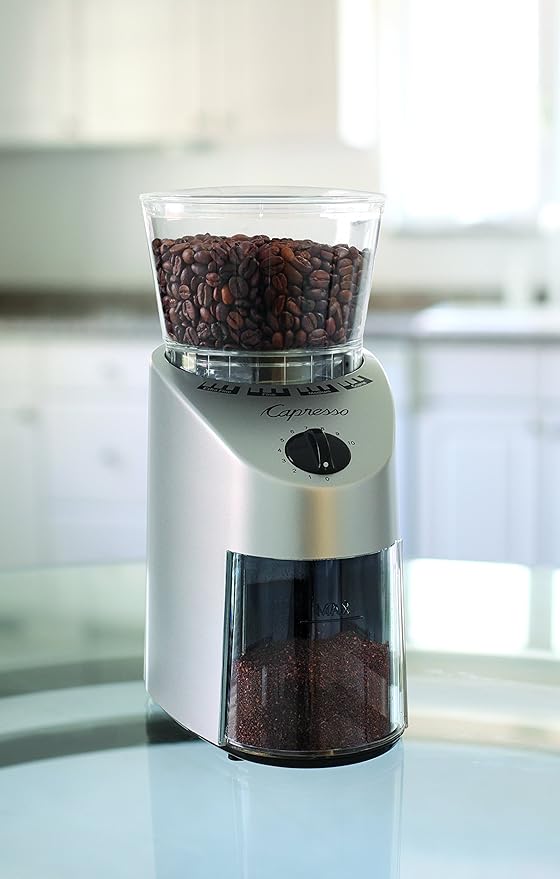 Capresso 560.04 Infinity Conical Burr Grinder, Brushed Silver