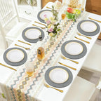 Round Placemats Set of 6, Cotton Rope Woven Table Mats, Hot Pads for Kitchen, Non Slip Heat Resistant Place Mats, 13 Inches Braided Placemat for Farmhouse Decor and Kitchen Table Decor (Gray)