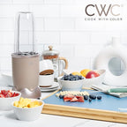 COOK WITH COLOR Personal Power Blender 600W, 24oz Capacity, BPA-Free Jar, Ice-Crushing Blades, Ideal for Smoothies & More, Anti-Slip Feet, Easy to Clean, Goat/Mink