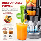 LAUDLIFE Cold Press Juicer Machine, 5.9" Wide Feed Chute Juice Extractor, 80 oz Large Hopper, Easy to Clean & High Juice Yield, BPA Free, Slow Masticating Juicer for Whole Fruits & Vegetables