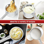 SUNHOUSE – 1.5 Quart Stainless Steel Sauce Pan with Lid - PFOA-FREE, Stainless Steel Sauce Pan, Induction base, Stay-Cool Handle, Compatible with All Cooktops Gas, Geramic, Electric etc.