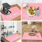 CooRug Absorbent Coffee Mat, Fashion Dish Drying Mat for Kitchen Counter Coffee Bar Accessories Espresso Machine Dish Rack 17" x 32" Pink