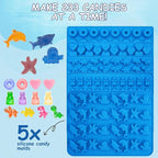 Sidosir 7Pcs Silicone Marine Theme Starfish Ocean Molds, Non-Stick Dinasur Chocolate Mold for Parties, Silicone Bear Gummy Mold for Make Gummies, Gummy Heart for Home Diy