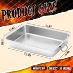 2 Pcs Extra Large Baking Pans 17.72 x 13.78 x 2.76'' Stainless Steel Lasagna Roasting Pan Large Uncovered Thickened Bake Trays with Handle for Kitchen Turkey Oven Lasagna ‌roasts Baking