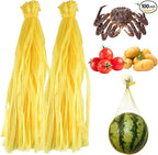 100Pcs Produce Mesh Bags,20 Inch Seafood Boil Bags Packing Supplies Net,Reusable Mesh Nylon Netting Bulk Storage Bag for vegetables Storage Fruits Seafood and Other Agricultural Products(Yellow)
