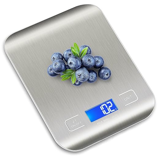 WIWUE GUO Food Scale, Kitchen Scale, Weight Scale Grams and Ounces for Weight Loss, Baking, Cooking, Keto and Meal Prep, LCD Display, 304 Stainless Steel