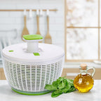 Brieftons QuickPush Salad Spinner: Large 6.3-Quart Vegetable Washer Dryer Strainer Drainer, Easy One-Handed Handle & Brake, Fast Spin Cycles, Compact Storage, to Wash, Clean & Dry Vegetables, Fruits