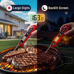TempPro 1-2 Sec Instant Read Digital Meat Thermometer, ±0.9°F Accuracy, Waterproof & Backlight Food Thermometer for Cooking, Oil Fry Candy Meat Probe for Kitchen, BBQ, Oven, Grill, Smoker