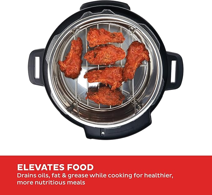 Instant Pot Stainless Steel Wire Roasting Rack with Handles - Durable 18/8 Stainless Steel, For Healthier Meals, Multi-Use Rack for Roasting & Serving, Fits 6-Quart & 8-Quart Cookers, Dishwasher Safe