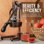 Zulay Kitchen Cast Iron Juicer - Easy-to-Clean Heavy-Duty Manual Juicer, Professional Citrus Juicer - Stainless Steel Lemon Squeezer - Manual Citrus Press & Orange Squeezer - Orange Juicer (Copper)