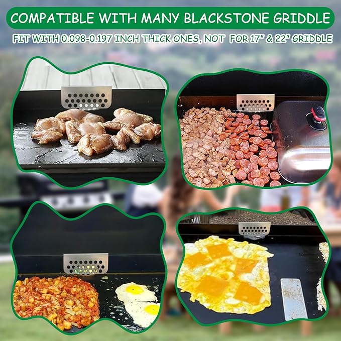BBQ Tider Grilling Grease Gate Blocker for Blackstone Griddle Accessory, 1Pack Bbq Cook Tool Food Goalie Mesh Screen Compatible with Many Griddle(Not For Old-style Long Hook 17" and 22" Blackstone)