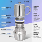 VeoHome Stovetop Espresso Coffee Maker - l Multi-Stove Stainless Steel Induction Moka Pot (300 mL)
