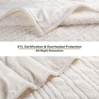 Electric Heated Blanket Full Size - 72"x84", Soft Flannel Heating Blanket, 10 Heating Levels, 1-12 H Auto Shut Off, Breathable Warm and Washable for Bed, White