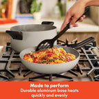 bella 12 Piece Cookware Set with EverGood™ Ceramic Nonstick Coating, Dishwasher & Oven Safe, All Stovetops Compatible, Tempered Glass Lids and Cool Touch Handles, Oatmilk
