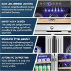 30 Inch Wine and Beverage Refrigerator, Dual Zone Wine Fridge with Quiet & Upgraded Cooling System, Large Capacity Beverage Cooler, Built-In or Freestanding, Holds 30 Bottles and 110 Cans