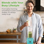 Mix&Shake Blender, 20 oz Portable Blender, 600W Motor, Pulse, ON/OFF Functions, Stainless Steel Blades, Shakes, Sauces, Smoothie Maker, (1) 20 oz To-Go Bottle, Green, MSKM-600 V