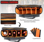 Bartender Bag, Bartender Kit Travel Bag for Cocktail Shaker Set, Portable Carrying Case with Compartments for Wine Bottles, for Travel Home Indoor Outdoor Party(Bag Without Tools)