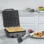 Waffle Tongs by StarBlue – 10 Inches Silicone and Nylon Serving Tongs with Non-Slip Smooth Handles, Non-Scratch and Dishwasher Safe, Multipurpose Spatula Tongs for Belgian Waffle Serving (10 Inch)