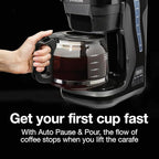 Proctor Silex FrontFill Drip Coffee Maker, Digital & Programmable, 12 Cup Glass Carafe, Black and Silver (43685PS)