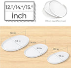 theterra Ceramic Serving Platter, 15.6"/14.4"/12.2" Oval Serving Dishes for Entertaining, Oven Safe, Microwave Safe, Serving Plates Set of 3 for Wedding, Party, Turkey, Bright White