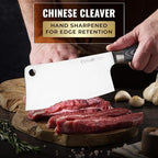 Cutluxe Meat Cleaver Knife – Ultra Sharp 7" Meat Cleaver, Butcher Knife, High Carbon Stainless Steel Blade, Full Tang Pakkawood Handle – Shinobi Series