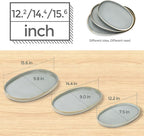 theterra Ceramic Serving Platter, 15.6"/14.4"/12.2" Oval Serving Dishes for Entertaining, Oven Safe, Microwave Safe, Serving Plates Set of 3 for Wedding, Party, Turkey, Desert Sage