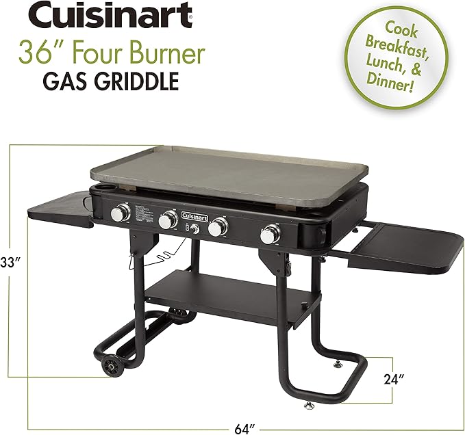 Cuisinart CGG-0036, 36" Four Burner Gas Griddle