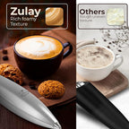 Zulay Kitchen Patented Tornado Triple Whisk Milk Frother with 4 Duracell Batteries – Handheld Foam Maker for Coffee, Lattes, Matcha & Hot Chocolate – Rich, Creamy Froth in Seconds - Bright Silver