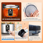 15L Large Capacity Commercial Rice Cooker & Food Warmer 84 cups cooked / 32 cups uncooked Stainless Steel rice Electiric Rice Cooker | One Touch | Automatic Warm with Non-Stick Inner pot