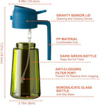 CXINYI - 16oz/470ml Olive Oil Dispenser for Kitchen with Stickers - 2 in 1 Olive Oil Sprayer for Cooking, Air Fryer, and Salad, Blue (Light-Proof Kitchen Gadget)
