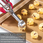 Extra Small Cookie Scoop, 1 Teaspoon Cookie Scoop, Mini Ice Cream Scoop for Melon Baller, Cookie Dough, 0.2oz / 25mm, Easy Squeeze & Release, Red