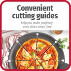 GoodCook AirPerfect 14 Inch Insulated Nonstick Carbon Steel Pizza Pan with Cutting Guides, Perforated, Gray