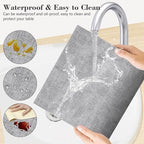Faux Leather Placemats Set of 6,Heat Resistant Placemats for Dining Table, Easy Clean Non-Slip Place Mats, Waterproof Stain Resistant Wipeable Washable PU Table Mats, (Light Grey)