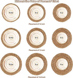 Round Woven Placemats 13.5 inch Set of 4 - Boho Rattan Placemat Natural Water Hyacinth Placemats, Farmhouse Weave Place Mats, Rustic Braided Wicker Table Mats for Dining Table,Home,Wedding