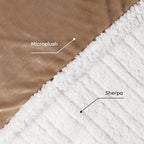 Electric Heated Blanket Full Size - 72"x84", Soft Flannel Heating Blanket, 10 Heating Levels, 1-12 H Auto Shut Off, Breathable Warm and Washable for Bed, Light Brown