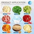 EASYSPEED Electric Garlic Chopper 1Cup, Mini USB Charging Wireless Food Processor with 304 Stainless Steel, 3 Sharp Blades, Portable Kitchen Meat Grinder for Onion, Garlic, Ginger, Baby Food