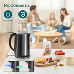 Cosori Electric Kettle, No Plastic Inner Lid, Filter & Spout, Stainless Steel Tea Kettle, Automatic Shut Off & Boil-Dry Protection, Durable Tea Kettle Boiler & Heater, 1.5L/1500W, Black