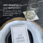 Clear 14 oz Drinking Glasses (Set of 6) - Hand Blown Mexican Glassware Recycled Glass Drinking Glasses for Water, Juice, Margarita, Cocktails & Whiskey, Lead-Free Toxin Free