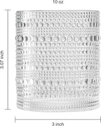 Khen Plastic Hobnail Drinking Glasses Set of 12 Clear Color Cups 6x 10oz Lowball & 6x 1oz Highball Acrylic Beaded Design, BPA-Free, Dishwasher Safe Indoor/Outdoor Drinkware Water, Juice, Cocktails