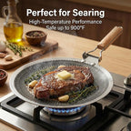 Nonstick Stainless Steel Cookware, 12-Inch Round Griddle Pan with PFAS-Free PURELYSEAR Ceramic Technology, Scratch Proof, Cool Grip Handles, Dishwasher Safe