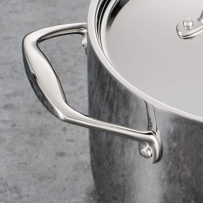 Tramontina Signature Tri-Ply Clad Stainless Steel 12-Piece Cookware Set with Lids, Pots and Pans Kitchen Set, Induction-Ready, Dishwasher-Safe, NSF-Certified, Made in Brazil