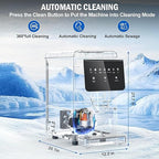 Nugget Ice Maker Countertop 50 LBS/Day, 5 LBS Ice Bin, Water Dispenser Countertop, Soft Chewable Pellet Ice Maker Machine Stainless Steel, Nugget Ice Machine for Home Bar Kitchen Office, Self-Cleaning