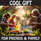 3 in 1 Barbecue Tool 18-inch by BBQ Croc - Light and Long Tongs, Spatula and Grill Scraper (Blue) (18 inch Without Flashlight)