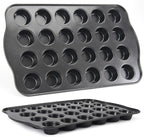 Cupcake Pan Nonstick 2 Pack (Grey, Mini 24 cup)