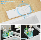 Cisily Sponge Holder for Kitchen Sink, Sink Caddy Organizer with High Brush Holder, Kitchen Countertop Organizers and Storage Essentials, 304 Stainless Steel, Teal Kitchen Decor (Turquoise, 9.25″)