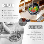 4-1 Colander with Lid Set - Rotatable Strainer With Bowl(Patented), Pasta Strainer with New Upgraded Graters, Strainer And Colanders, Fruit Cleaner, Veggie Wash, Apartment Kitchen Gadgets - Grey